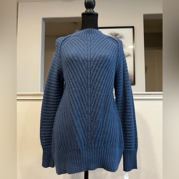 NEW MOCK TURTLENECK SWEATER - CORNFLOWER BLUE - Small - Picture 2 of 5